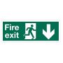 Fire Exit Arrow Down 400Mm X 150Mm Rigid Plastic Sign thumbnail