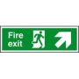 Fire Exit Arrow Up Right 400Mm X 150Mm Rigid Plastic Sign thumbnail