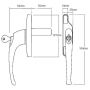 Cego Cadenza Locking Window Handle Left Hand White thumbnail