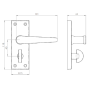 M31WC Victorian Privacy Door Handle Polished Brass thumbnail