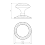 M61CP Round Centre Door Knob Polished Chrome thumbnail