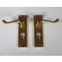 DL54Y Victorian Scroll Euro Lock Door Handle Polished Brass thumbnail