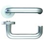 Zoo ZAA030SA Safety Lever Door Handles On Round Roses Aluminium To BS8300 thumbnail