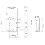 Union L2141 Oval Deadlock 76mm Polished Brass thumbnail