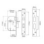 Union 2234E 5 Lever Sashlock 80mm Satin Chrome BS3621 thumbnail