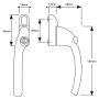 Versa Retro-fit Offset Window Espag Handle Black Right hand thumbnail