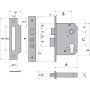 Guardian Y7000 63Mm S.Steel Euro sash door lock Case Only thumbnail