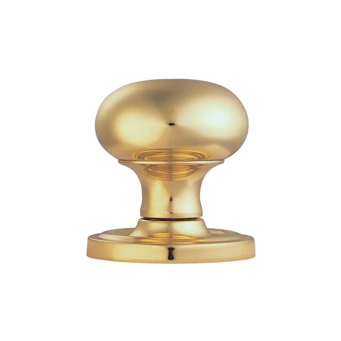 M35C Mushroom Victorian Knob Concealed Fix Polished Brass
