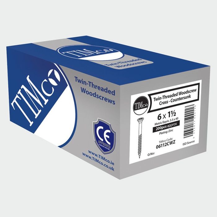 4 x 3/4" Pozidriv CSK Wood Screws Zinc (Box of 200)