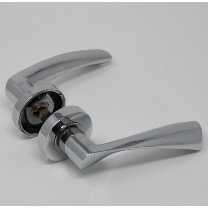 Acton Round Rose Fire Door Handle Polished Chrome FD30/60