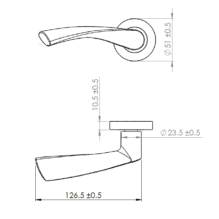 Acton Round Rose Fire Door Handle Polished Chrome FD30/60