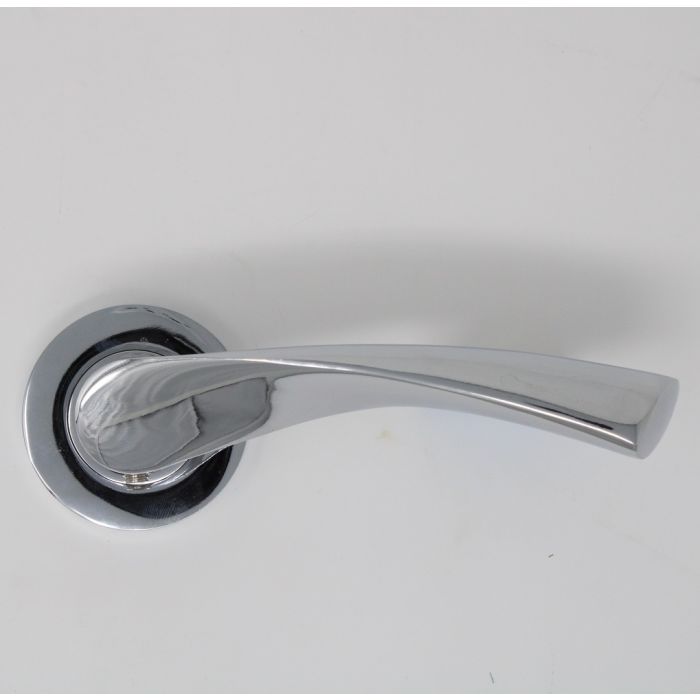Acton Round Rose Fire Door Handle Polished Chrome FD30/60