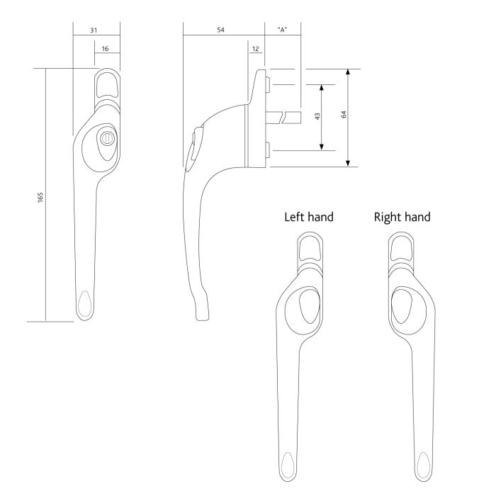 ERA Universal Maxim Offset Window Espag Handle