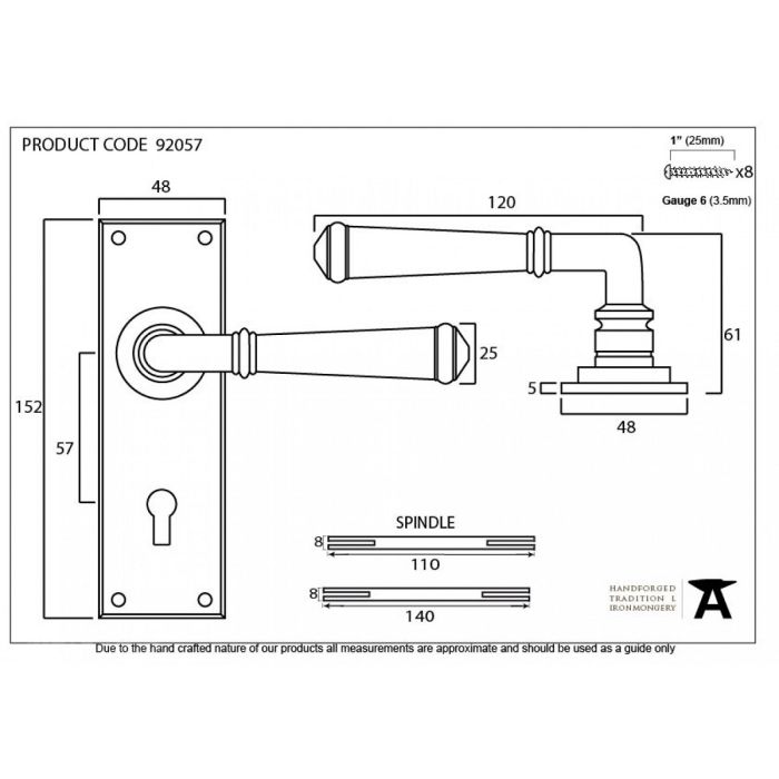 From The Anvil Regency Lever Lock Door Handle Set Black