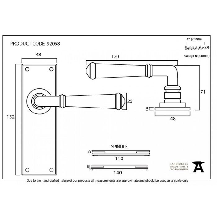 From The Anvil Regency Lever Latch Door Handle Set Black
