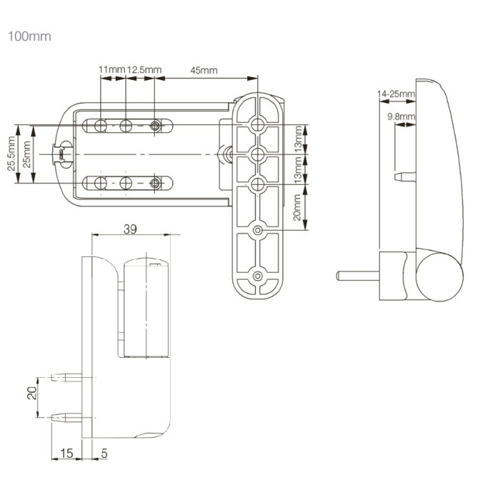 Mila Ideal Flag Hinge Brown 100mm