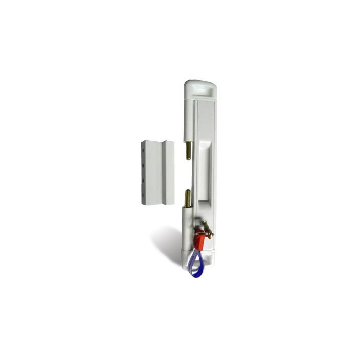 Cal Slide-Lok Locking White Patio Door Lock with Handle