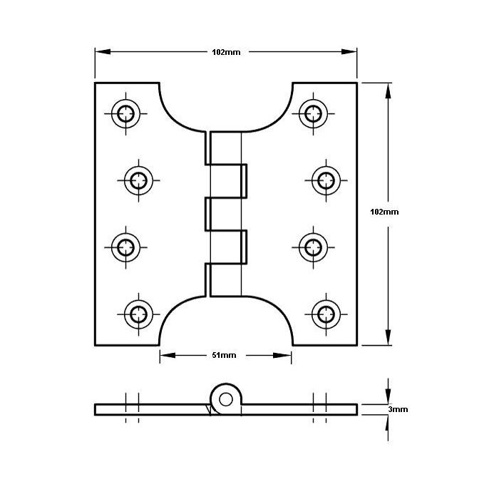 520/2 102 X 76 X 127Mm Polished Chrome Parliament Door Hinge
