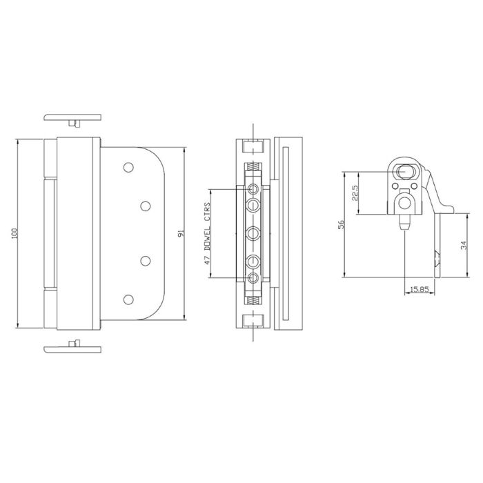 Yale Elevator 2D Composite Door Hinge White