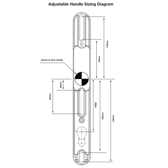 Yale Universal Repair Lever Door Handle Adjustable Fixings White