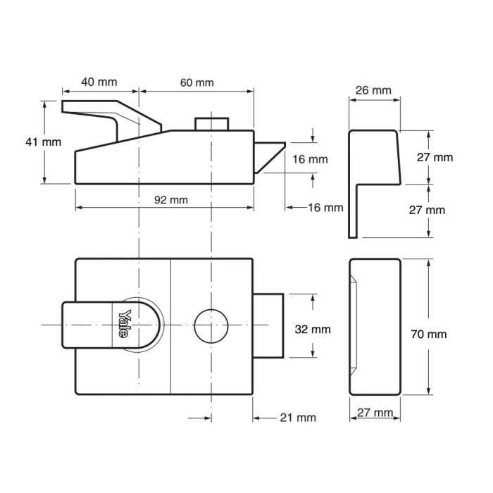 Yale 89 Deadlocking Nightlatch DMG/SC