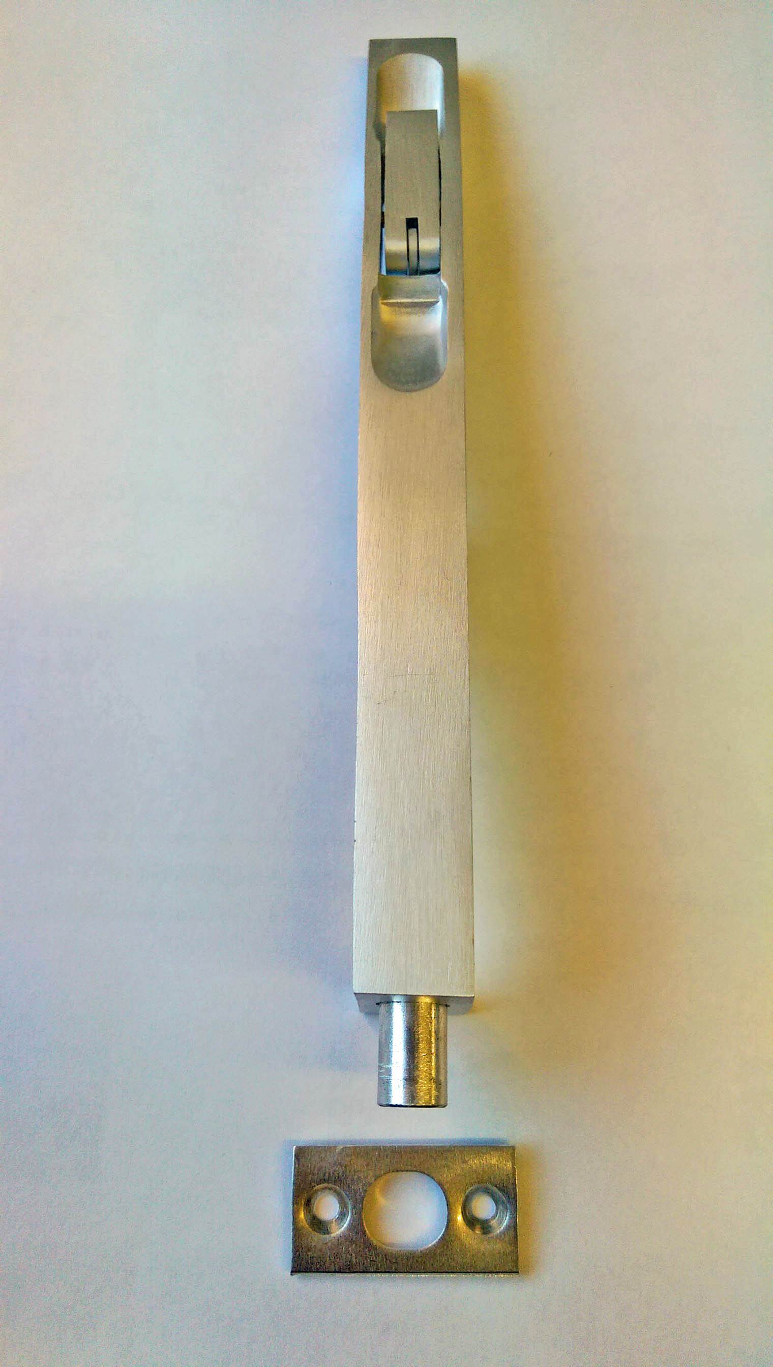 203 x 19mm Lever Action Flush Bolt Satin Aluminium