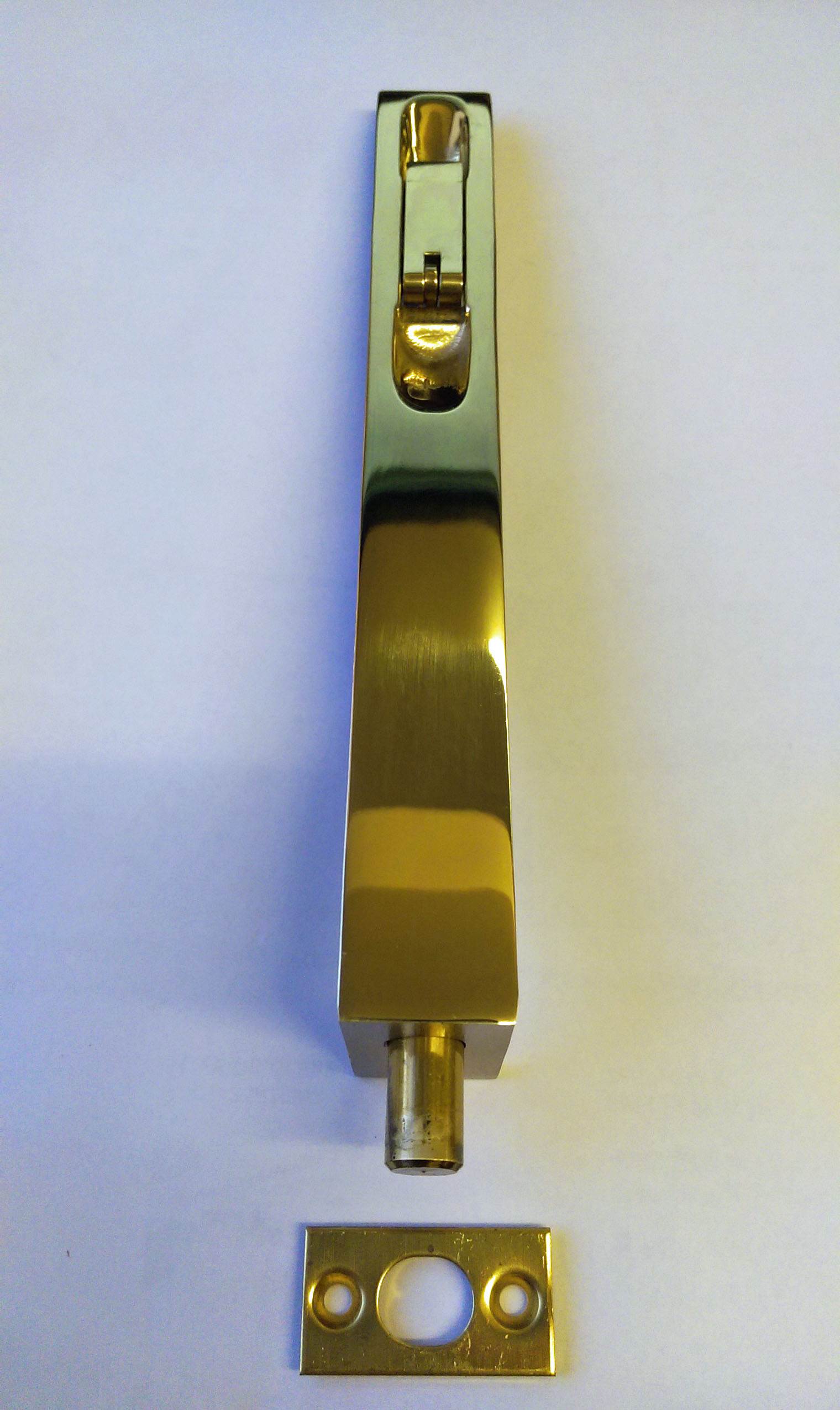 203 x 25mm Lever Action Flush Bolt Polished Brass