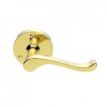 DL56 Victorian Scroll Round Rose Door Handle Polished Brass