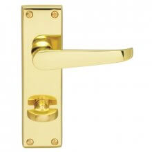 M30WC Victorian Bathroom Door Handle Polished Brass