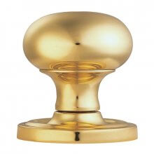 M35C Mushroom Victorian Knob Concealed Fix Polished Brass