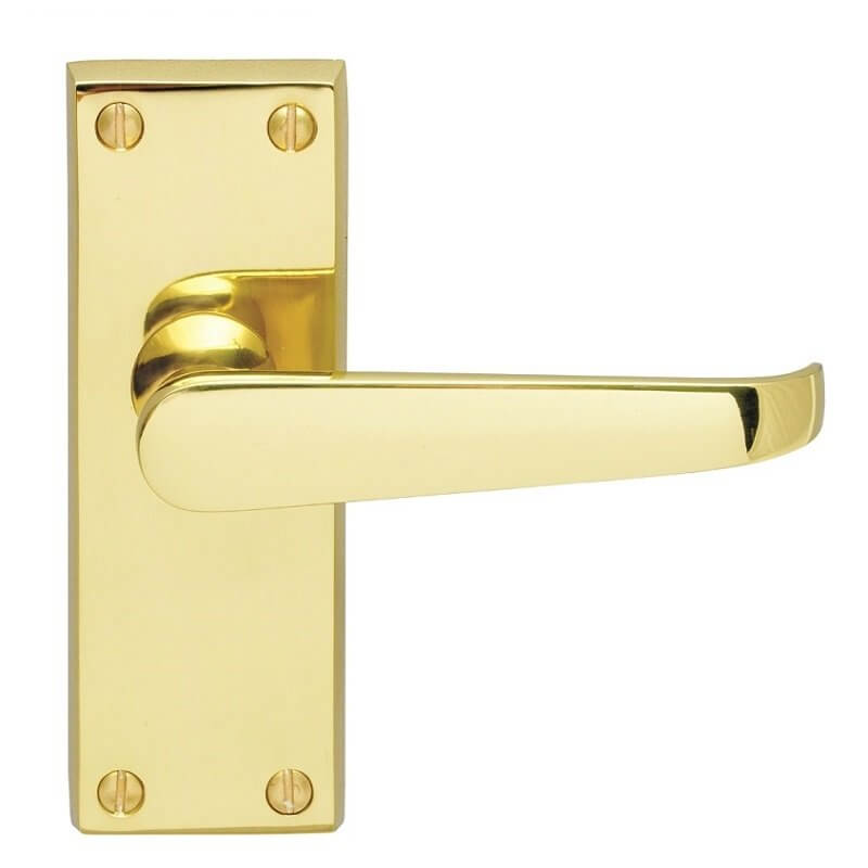 M31 Victorian Latch Door Handle Polished Brass