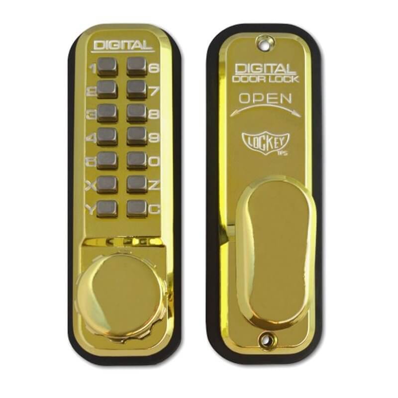 Lockey 2430 Digital Door Lock Polished Brass