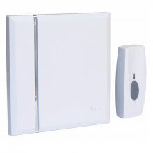 Byron BY401W Wirefree Wall Mounted Door Chime Kit 60M Range White