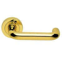Manital AQ2 Studio H Round Rose Door Handle Polished Brass