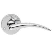 DL66CP Victorian Wing Round Rose Door Handle Polished Chrome