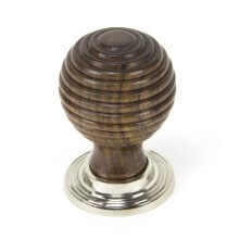 From The Anvil Beehive Cabinet Knob - Rosewood & Polished Nickel Rose