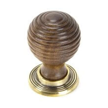From The Anvil Beehive Cabinet Knob - Rosewood & Aged Brass Rose