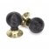 From The Anvil Beehive Mortice/Rim Knob Set - Ebony & Aged Brass Roses - 2