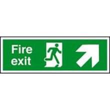 Fire Exit Arrow Up Right 600Mm X 200Mm Rigid Plastic Sign