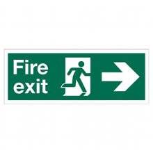 Fire Exit Arrow Right 400Mm X 150Mm Rigid Plastic Sign