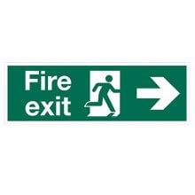 Fire Exit Arrow Right 600Mm X 200Mm Rigid Plastic Sign