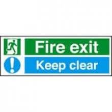 Fire Exit Keep Clear 450Mm X 200Mm Rigid Plastic Sign