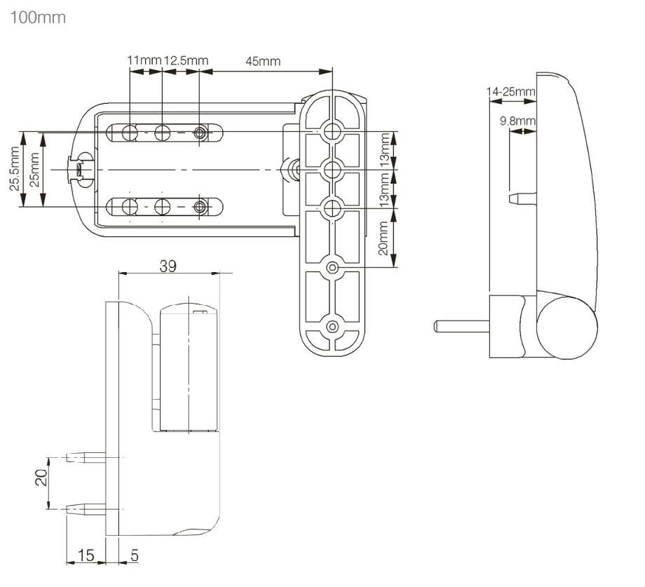 Mila Ideal Flag Hinge White 100mm