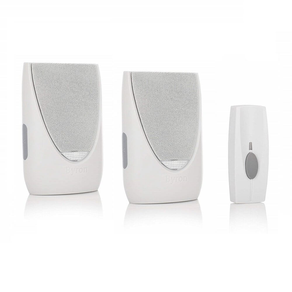 Byron By212f Wirefree Plug In Portable Door Chime Kit 100m Range