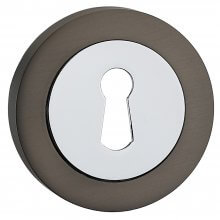Fortessa Gotham Round Lever Key Hole Cover Gun Metal & Polished Chrome