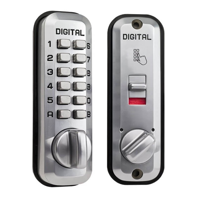 Lockey L235 Digital Door Lock With Latch Holdback Satin Chrome