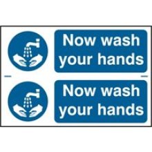 0404 Now Wash Your Hands Sign (2 Per Card)