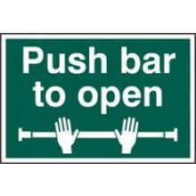 1523 Push Bar To Open (Text Only)  Sign