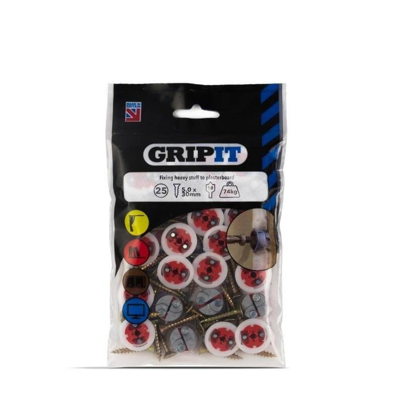 Gripit Red 18mm Plasterboard Fixing Pack of 25