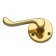 DL56 Victorian Scroll Round Rose Door Handle Polished Brass - 1
